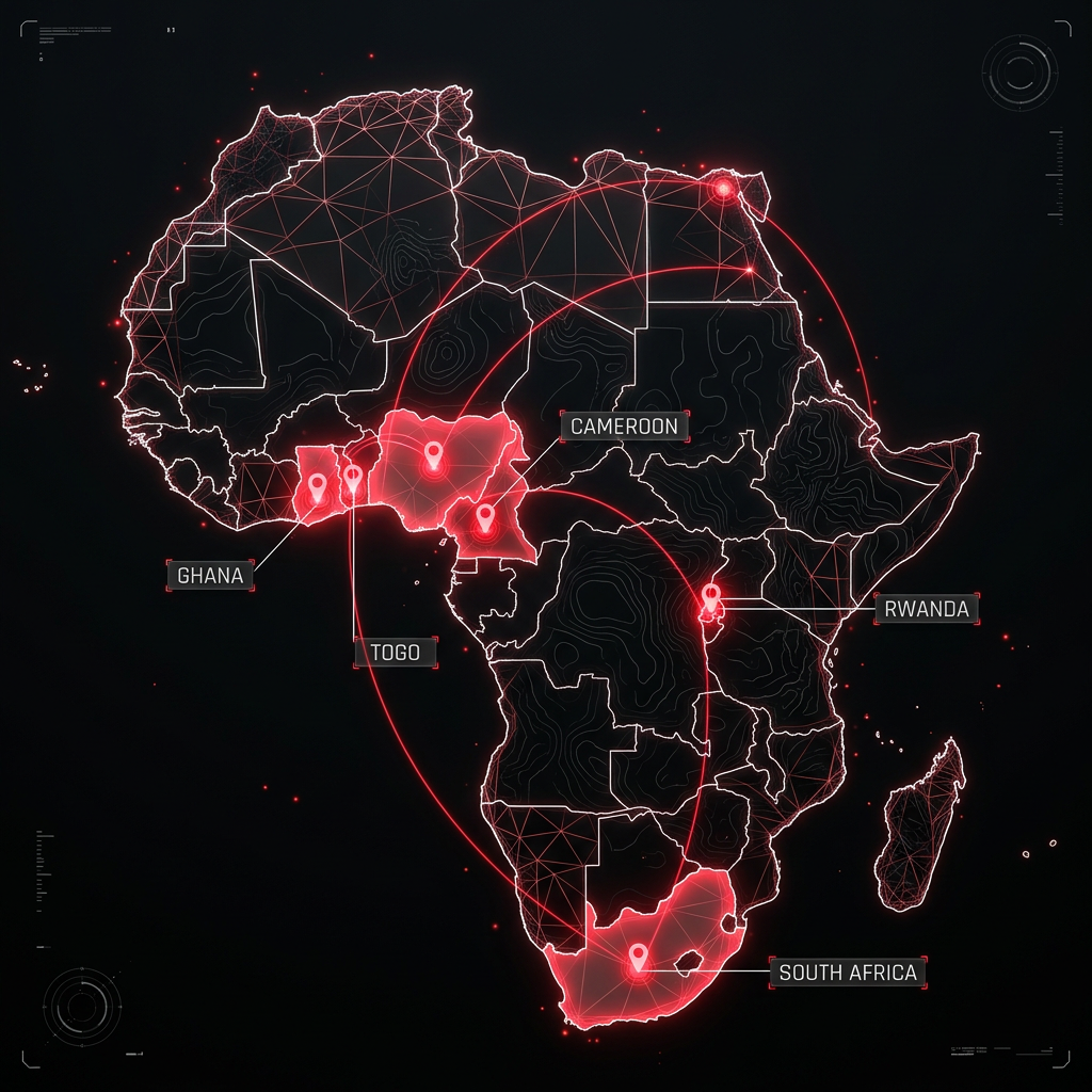 Holographic visualization of Africa as a network of light
